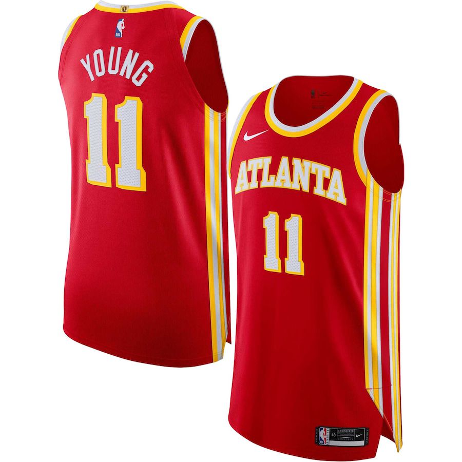 Men Atlanta Hawks #11 Trae Young Nike Red Icon Edition 2022-23 Authentic Player NBA Jersey->atlanta hawks->NBA Jersey